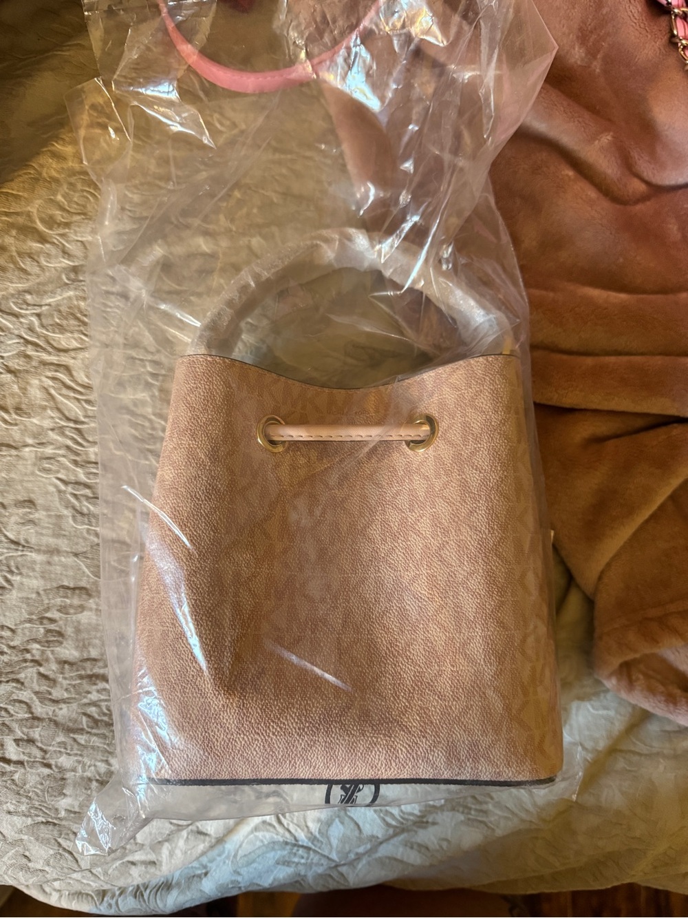 Michael Kors Blush Pink Drawstring Bucket Bag